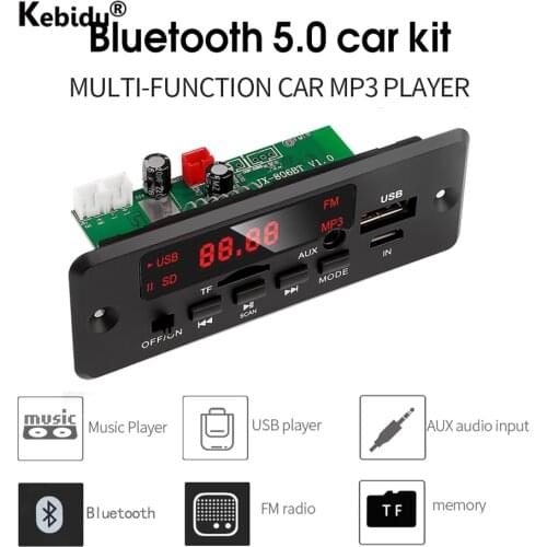 MP3 Player Decoder Board 6W/50W Amplifier Bluetooth 5.0 Car TF USB AUX FM Radio WMA Player Decoder Module 2x25W 2x2W Amplifier