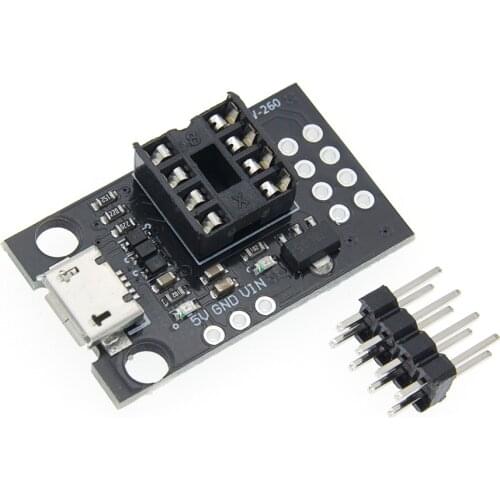 Pluggable Development Board For ATtiny13A/ATtiny25/ATtiny45/ATtiny85 Programming Editor Micro Usb Power Connector