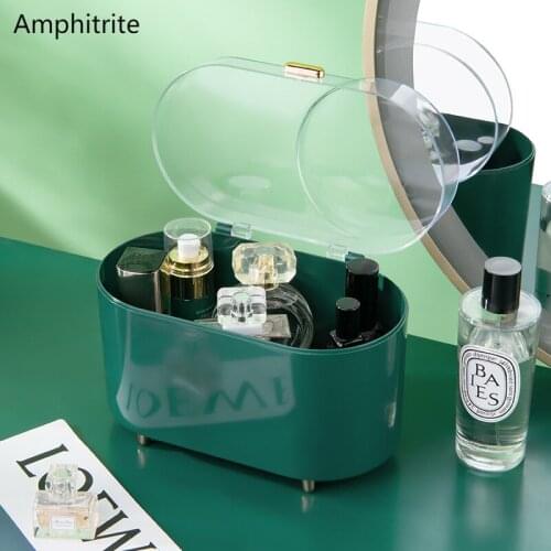 Perfume Organizer Cosmetic Storage Box Make Up Organizer Lip Gloss Powder Cake Display Transparent Plastic Box With Lid