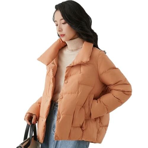 NewBang Down Jacket Women Short New Winter Stand Collar 90 White Duck Down Jacket Lightweight Bread Jacket Womens Warm Coat