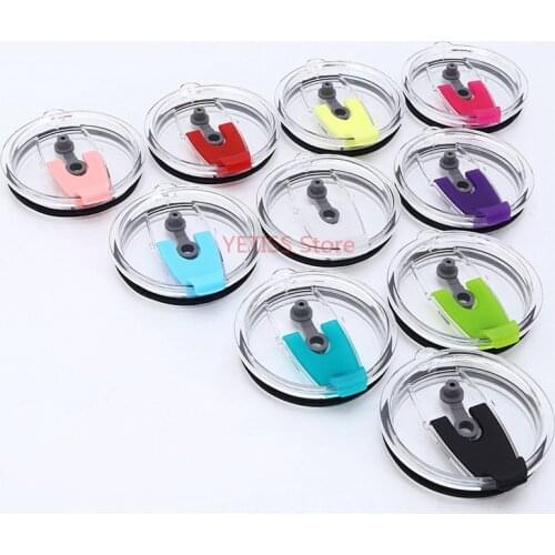 500pcs 20oz 30oz Colorful Plastic Cup Cover for Splash Spill Proof Lid Car Coffee Sealing Transparent Straw Cup Lid Accessories