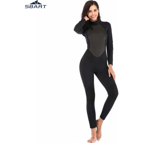 SBART quality 3 mm women neoprene wetsuit High elasticity Black stitching Surf Diving Equipment Jellyfish clothing long sleeved