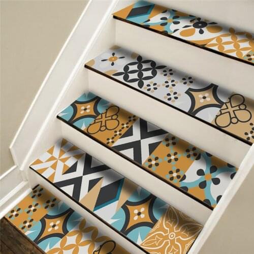 Removable Self-Adhesive Step Stairs Sticker Tiles PVC Wallpaper Decal Vinyl Stairway Decor Multi-function Decorative Stickers