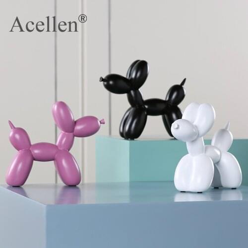 Matte Shine Effect Balloon Dog Crafts Resin Sculpture Home Decor Modern Nordic Home Decoration Accessories Creative Gifts Animal