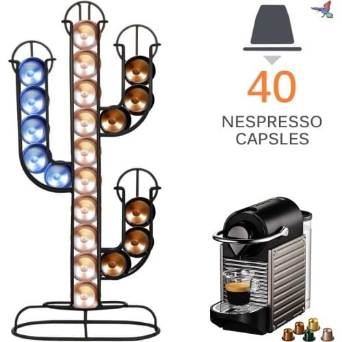 Cactus Capsule Tower Stand Nespresso Coffee Pods Holder Rack Coffee Capsules Storage Shelve Organization Holder
