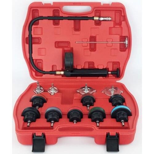 Universal Automotive Radiator Pressure Tester Kit 14PCS Car Leak Detector tool Auto Cooling System Coolant Vacuum Purge full set