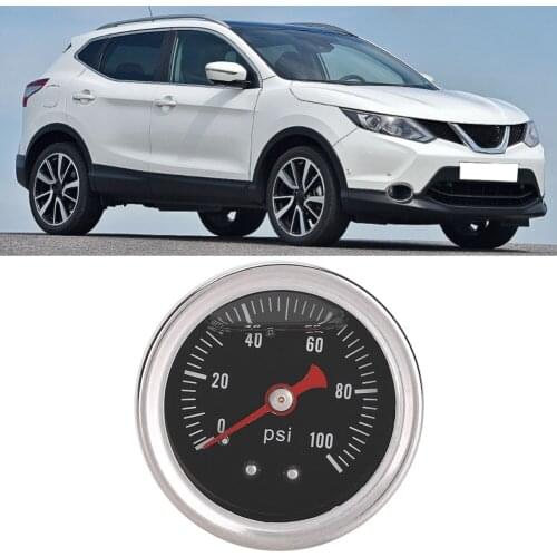 0-100 PSI/Bar Universal Car Fuel Pressure Regulator Gauge Liquid Fill Fuel/Oil Meter Fit With 1/8 NPT Threads 90 Degree Fitting