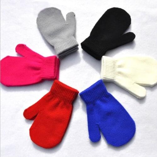Girls Boys Thick Wool Mittens Full Finger Gloves Keep Warm Winter Warm Knitted Gloves for Children New Mittens Gloves Solid New
