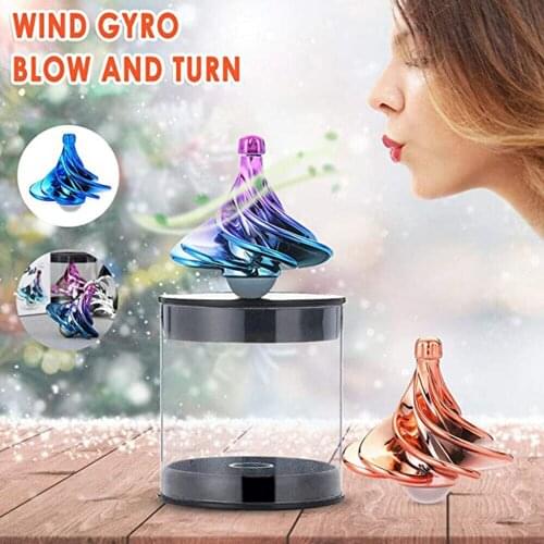 Whriling Top Wind Gyro Portable Wind Blow Turn Gyro Desktop Decompression Toys CLH@8