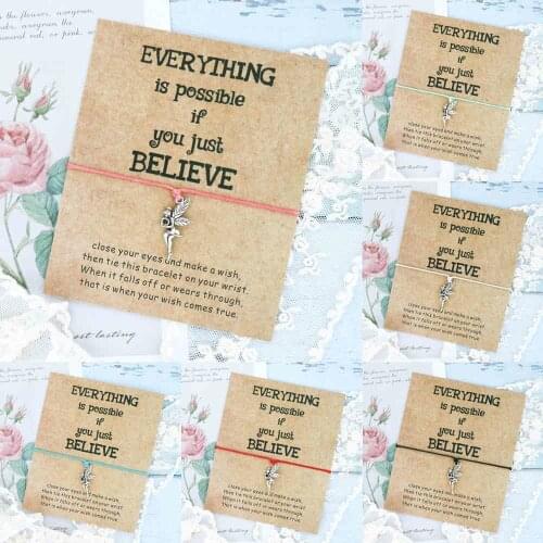 Fairy Bracelet Fairy Pixie Magic Card String Bracelet Fairy Charm Bracelets for Women Girls Friendship Fantasy Gift