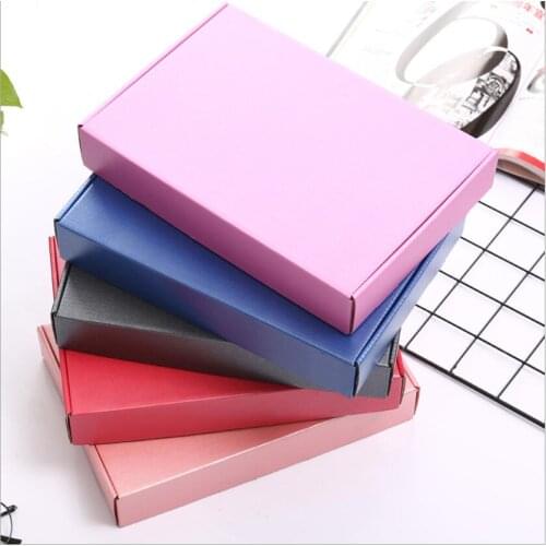 10pcs Smooth Colored 3layer Corrugated Box For Shipping Packaging Cartoon Mailer Box