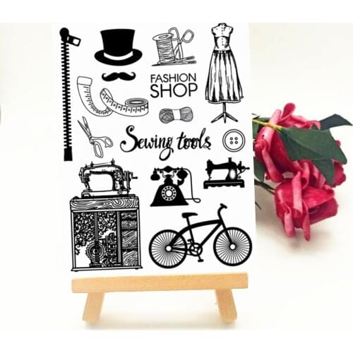 14*18CM Sewing Letters Transparent Clear Stamps / Silicone Seals Roller Stamp For DIY Scrapbooking Photo Album/Card Making