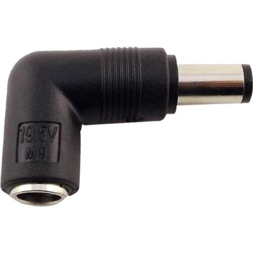 1x DC Power Connector Adapter 7.4 x 5.0mm Female to 7.4x5.0mm Male Right Angle Adapter for HP DELL Tablet PC Black