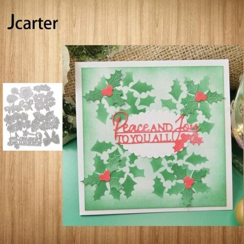 2021 New Arrival Flowers Leaves Peace and Joy Metal Cutting Dies Craft Scrapbook Handmade Knife Mould Blade Punch Stencils Model