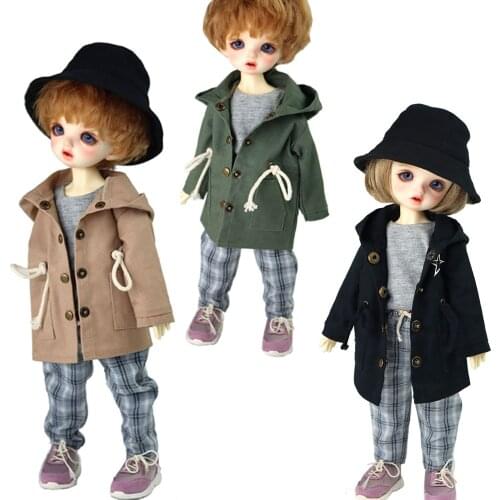27cm-30cm 1/6 BJD YOSD Doll clothes Toys Spherical joint doll Fashion jacket drawstring jacket black, khaki, dark green