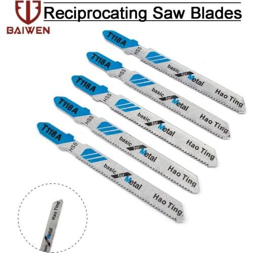 5Pc 77mm High Carbon Steel Reciprocating Saw Blades Sabre Multi Saw Blade For Metal PVC Tube Power Tools Accessories T118A T118B