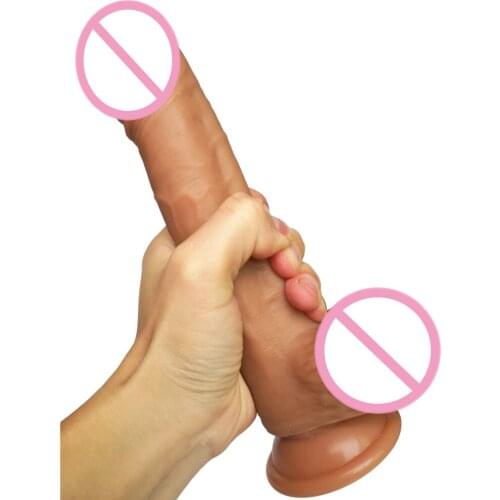 AMABOOM 21*4CM Realistic Soft Penis Strapon Super Huge Big Dildo Suction Cup Silicone Penis G Spot Stimulate Sex Toy for Women