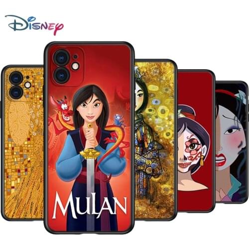 Disney Mulan Princess Silicone Black Cover For Apple IPhone 12 Mini 11 Pro XS MAX XR X 8 7 6S 6 Plus 5S SE Phone Case