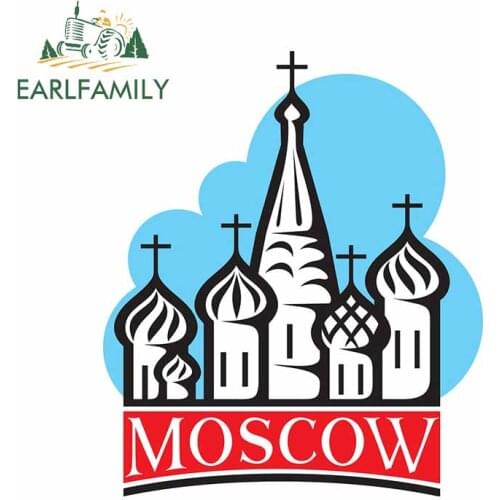 EARLFAMILY 13cm x 11.1cm For Moscow Scratch-Proof Car Stickers Car Door Protector Decal Bumper Custom Printing For VAN RV