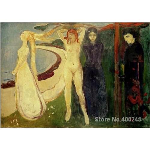 Art oil Painting The Woman (Sphinx) by Edvard Munch High quality Handmade