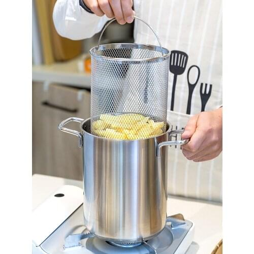 Stainless Steel Asparagus Pot with Basket Small Body Large Capacity Plus High Small Soup Pot Fryer High Deep Pot 16cm