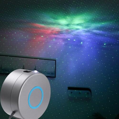 Laser Galaxy Starry Sky Projector Rotating Water Waving Night Light Led Colorful Nebula Cloud Lamp Atmospher Bedroom Beside Lamp