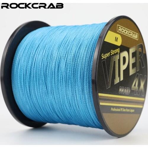 RockCrab Viper X4 Series 4 Strands 300M 500M 1000M HighQualit PE Line Multifilament PE Braided Fishing Line