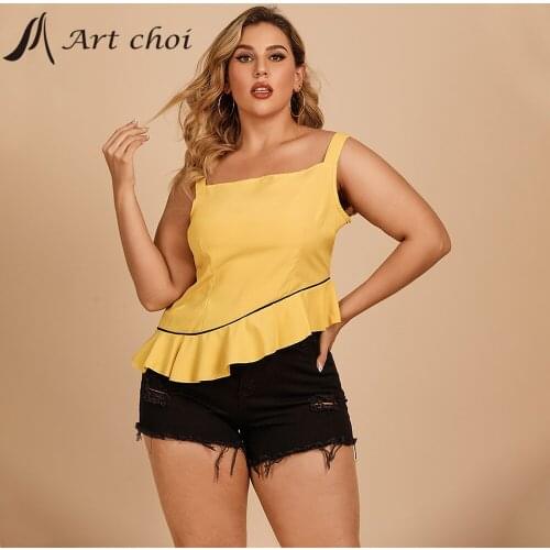 Summer Women Ruffles T Shirt Off Shoulder Sexy Casual Sleeveless Ladies Tank Tops Tee Camisole Feminina Camis футболка Plus Size