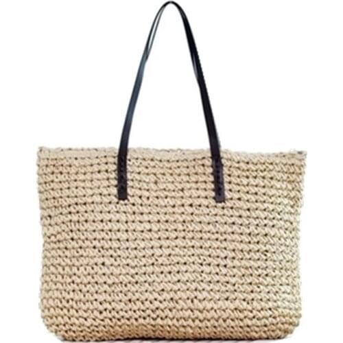 Fashion Straw Bag Women Handbag Bohemia Beach Bags Handmade Wicker Summer Tote Bags Rattan Shoulder Bags