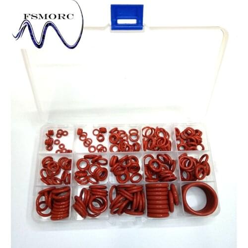 236Pcs ID(2.8~26mm) * Thickness (1.8~4mm) Red Silicone O-ring Set High Quality O ring Box Edible Silicon