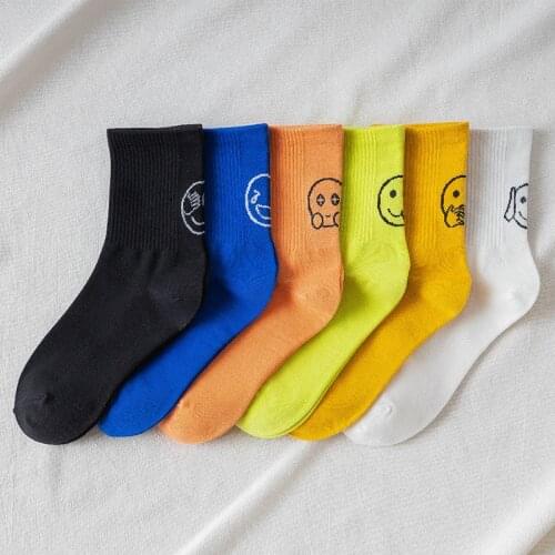 NEW Tide Brand Socks Funny Expression Socks Men and Women Womans Couple Boat Socks Breathable Cotton Socks Drop Shipping Socks
