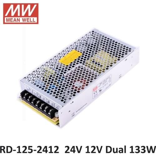 Original Mean well RD-125-2412 133.2W DC 24V 12V Dual output power source Meanwell Switching Power Supply