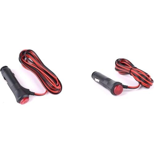 Pair 12-24V Car Lighter Socket Plug Connector With Switch 1.5m