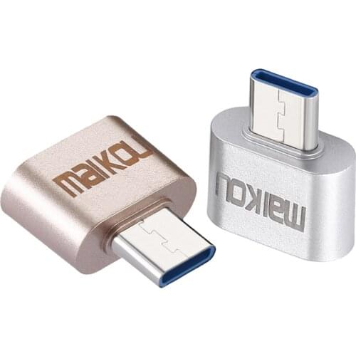 2Packs Portable USB 3.0 to USB Type C Adapter OTG Connector for All Type-C Devices for Smartphones Male-Female OTG Adapter