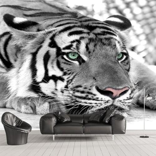 Custom any size wall mural wallpapers Modern fashion Tiger Perspective Wall Sticker YBZ104