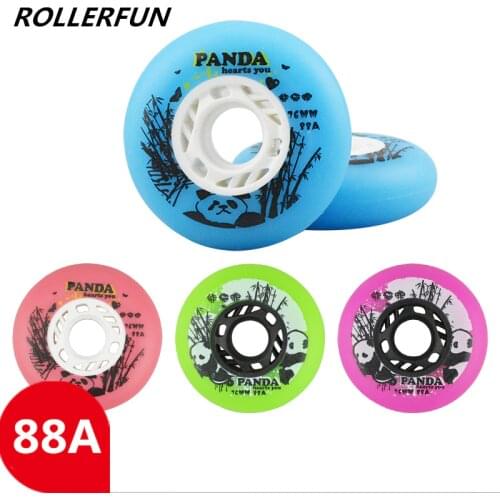 Durable Frosted Original PANDA Inline Skating Wheel with 88A Hardness for Sliding Wheels Braking 80mm 76mm 72mm Fat Wheel