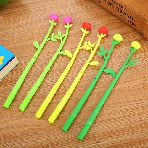 30 pcs Creative Stationery small fresh flower neutral pen cute cartoon student office learning water-based signature pen