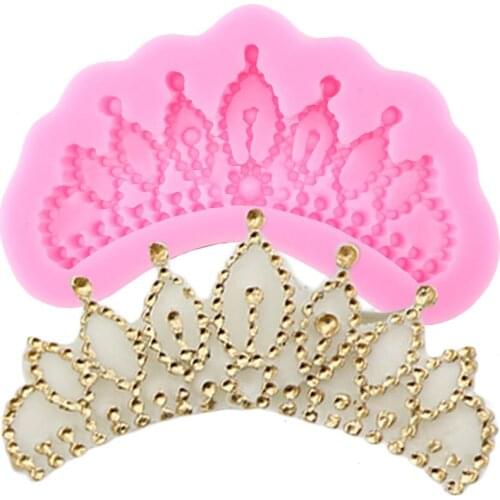 Crown Silicone Mold DIY Baby Birthday Cupcake Topper Fondant Cake Decorating Tools Candy Resin Clay Chocolate Gumpaste Moulds