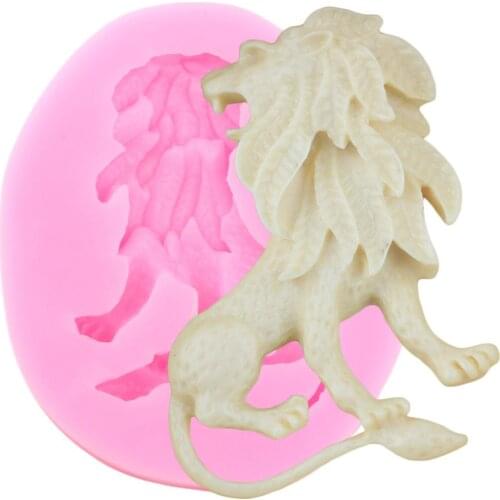3D Animals Silicone Molds Lion Fondant Mould Baby Birthday Cake Decorating Tools Polymer Clay Candy Chocolate Gumpaste Moulds