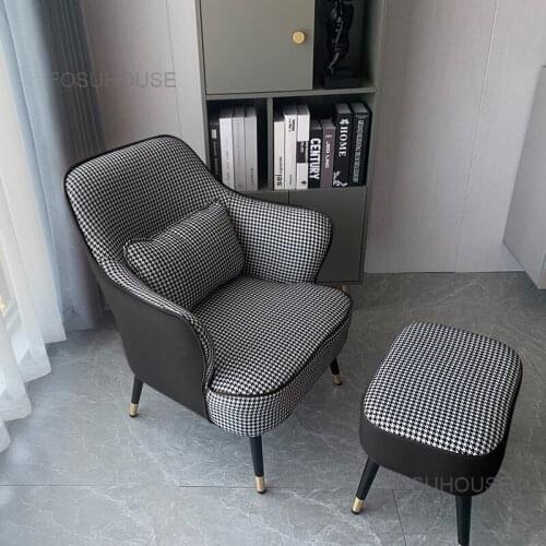 Nordic Thousand Bird Lattice Living Room Sofas Luxury Small Leisure Sofa Armchair Living Room Furniture Bedroom Balcony Sofas