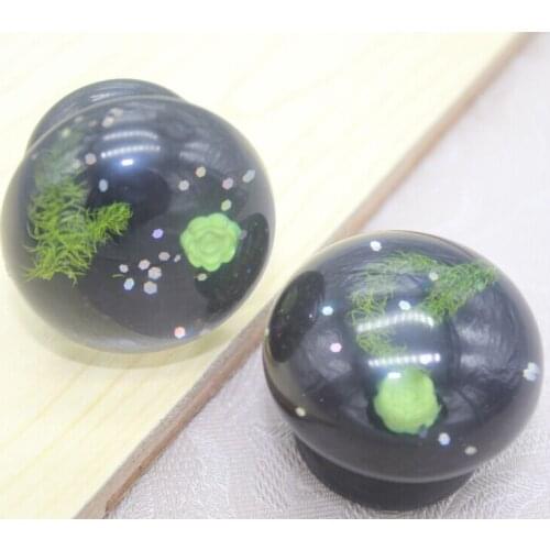 Resin dresser pull acrylic drawer clear green black kitchen cabinet handle knob kids knobs 38mm furniture door knob