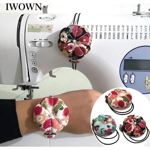 Pumpkin Ball Shaped Needle Pin Cushion Pincushion Wrist Strap Stitch Needlework Mat Sewing Pins Accessories DIY Craft Supplies