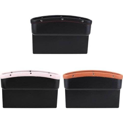Universal Leather Leak-proof Small Size Mini Auto Car Seat Crevice Plastic Storage Box Car Seat Side Gap Pocket Holder