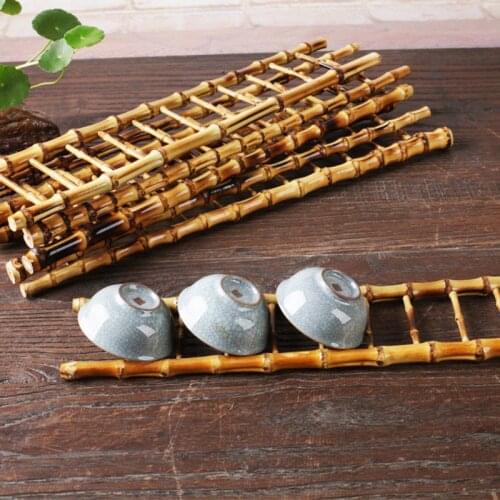 Japan Teaism Tea Tray Bamboo Tea Ceremony Promoted Step by Step Ladder Ladder Shaped Tea Cup Holder Tea Table Cup Drying Tray