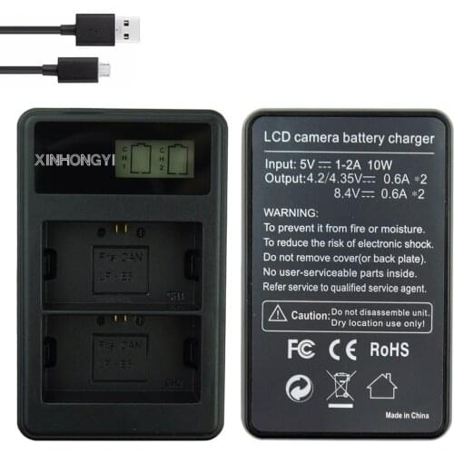 Lp-e6 Battery Charger LP E6 Battery Pack LCD Dual USB Camera Charger for Canon 5D Mark II III 7D 60D EOS 6D 70D 80D Camera