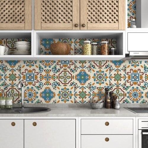 10pcs New 3D Ceramic Tile Wall Stickers PVC Thick Crystal Film For Kitchen And Bathroom Self-Adhesive Ceramic Tile Wallpaper