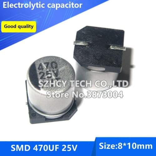 100pcs SMD 470UF 25V 8*10 Electrolytic capacitor