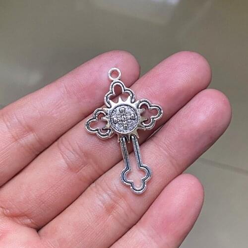 12pcs Cross religion Connector Pendants Charms Jewelry Making DIY Mens WomenNecklace Bracelet Handmade Crafts Accessories