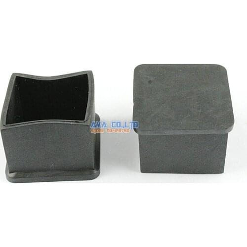 16 Pieces 30 x 30mm Square Rubber Furniture Chair Table Feet Leg Cover Protector