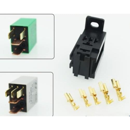 2pcs/lot Automobile Relay Socket Copper Terminal with Wire 4pin 5pin Car Relay Female Plastic